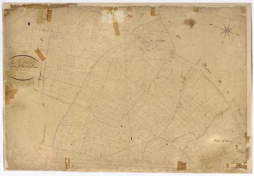 Nevers, cadastre ancien : plan parcellaire de la section F dite de la Pique, feuille 1