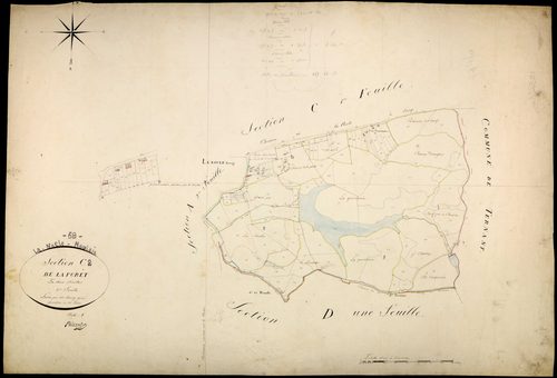 La Nocle-Maulaix, cadastre ancien : plan parcellaire de la section C dite de la Forêt, feuille 2