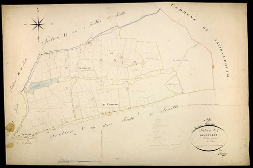 La Nocle-Maulaix, cadastre ancien : plan parcellaire de la section C dite de la Forêt, feuille 1