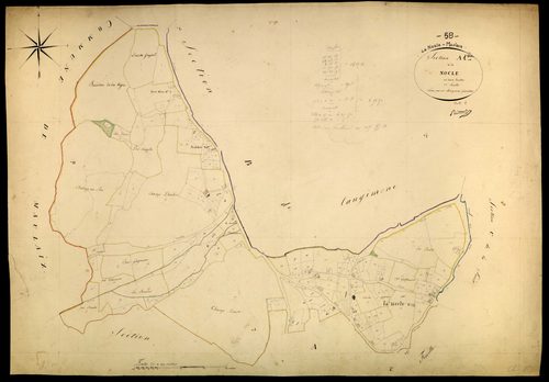 La Nocle-Maulaix, cadastre ancien : plan parcellaire de la section A dite de la Nocle, feuille 1