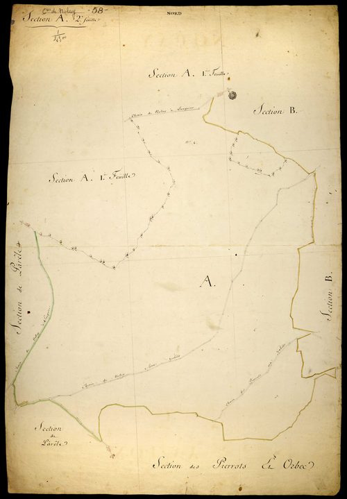 Nolay, cadastre ancien : plan parcellaire de la section A dite de Nolay, feuille 2