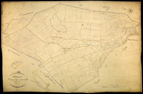 Nuars, cadastre ancien : plan parcellaire de la section C dite de Bonneçon, feuille 2