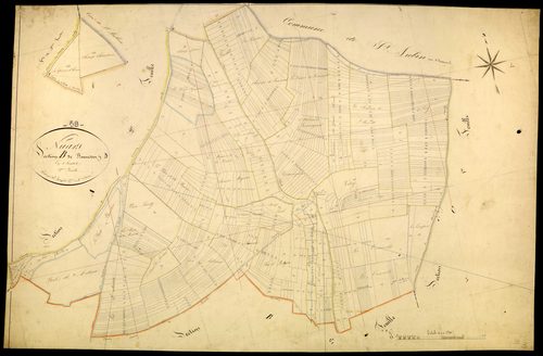 Nuars, cadastre ancien : plan parcellaire de la section B dite de Nuars, feuille 3