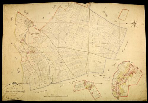 Nuars, cadastre ancien : plan parcellaire de la section B dite de Nuars, feuille 1