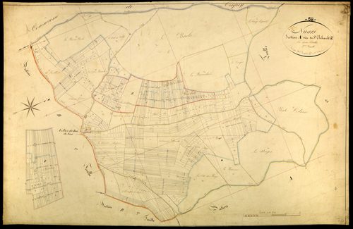 Nuars, cadastre ancien : plan parcellaire de la section A dite de Saint-Thibault, feuille 2