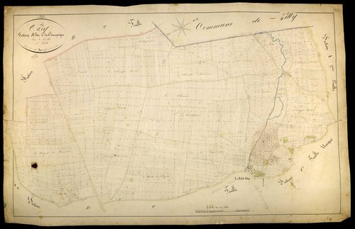 Oisy, cadastre ancien : plan parcellaire de la section B dite de la Champagne, feuille 2