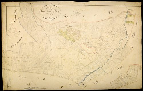 Oisy, cadastre ancien : plan parcellaire de la section D dite de Paroy, feuille 1