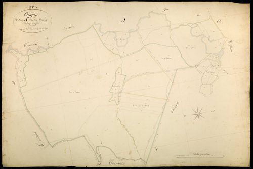 Ougny, cadastre ancien : plan parcellaire de la section A dite du Bourg, feuille 4