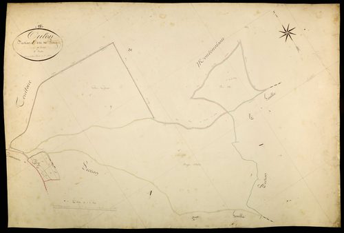 Oulon, cadastre ancien : plan parcellaire de la section A dite du Bourg, feuille 1