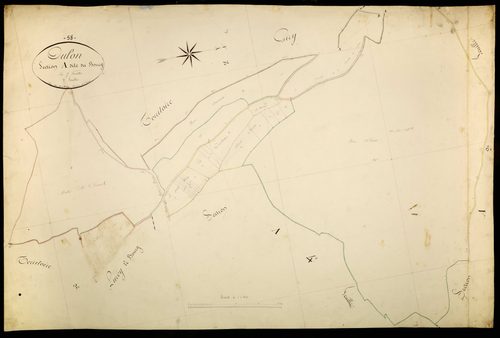 Oulon, cadastre ancien : plan parcellaire de la section A dite du Bourg, feuille 3