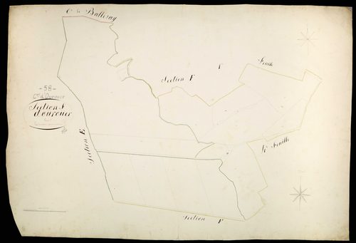 Ourouër, cadastre ancien : plan parcellaire de la section F dite d' [Apiry], feuille 2