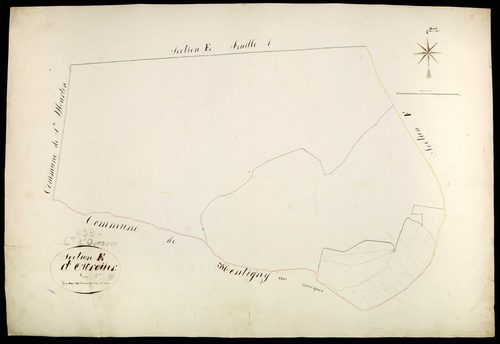 Ourouër, cadastre ancien : plan parcellaire de la section E, feuille 2