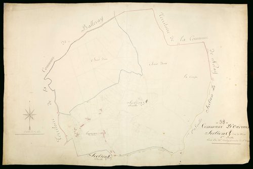 Ourouër, cadastre ancien : plan parcellaire de la section A dite de Nyon, feuille 1
