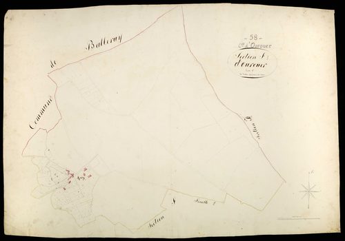 Ourouër, cadastre ancien : plan parcellaire de la section F dite d' [Apiry], feuille 1