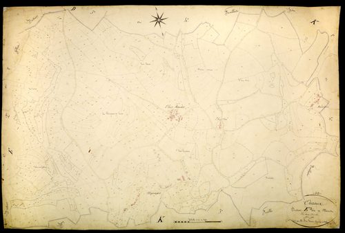 Ouroux-en-Morvan, cadastre ancien : plan parcellaire de la section E dite de Mont, feuille 3