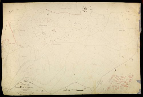 Ouroux-en-Morvan, cadastre ancien : plan parcellaire de la section K dite de Montpensy, feuille 2
