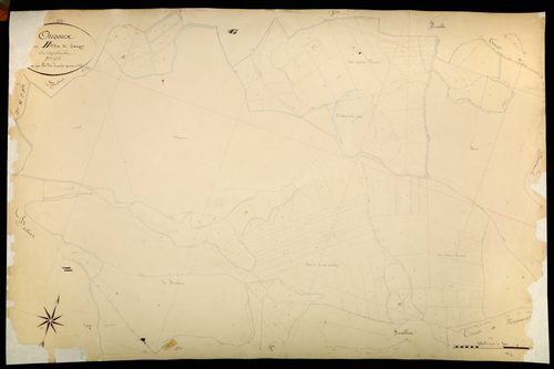 Ouroux-en-Morvan, cadastre ancien : plan parcellaire de la section H dite de Coeuzon, feuille 2