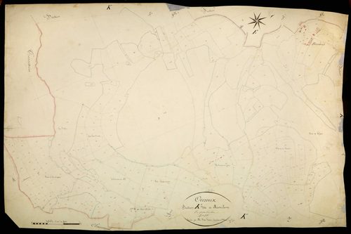 Ouroux-en-Morvan, cadastre ancien : plan parcellaire de la section K dite de Montpensy, feuille 4