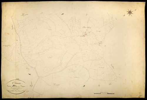 Ouroux-en-Morvan, cadastre ancien : plan parcellaire de la section D dite de Vizaine, feuille 3