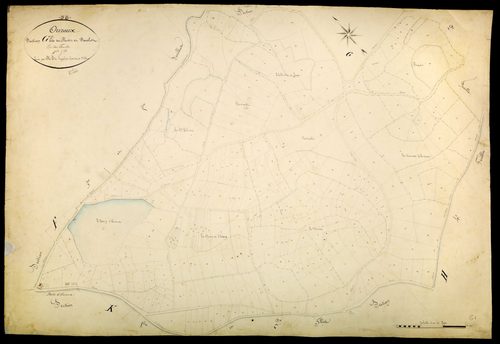 Ouroux-en-Morvan, cadastre ancien : plan parcellaire de la section G dite du Plessis et de Savelot, feuille 1