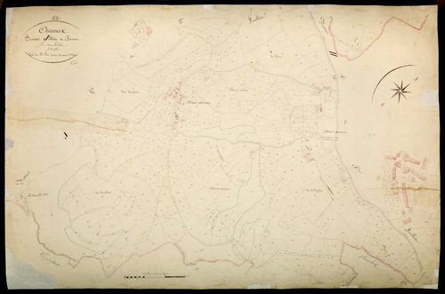 Ouroux-en-Morvan, cadastre ancien : plan parcellaire de la section J dite de Poirot, feuille 3