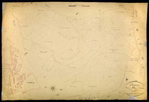 Ouroux-en-Morvan, cadastre ancien : plan parcellaire de la section F dite d'Ouroux, feuille 3