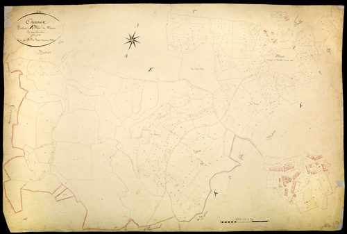 Ouroux-en-Morvan, cadastre ancien : plan parcellaire de la section E dite de Mont, feuille 2