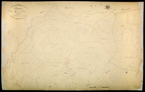 Ouroux-en-Morvan, cadastre ancien : plan parcellaire de la section A dite de Fonteny, feuille 1