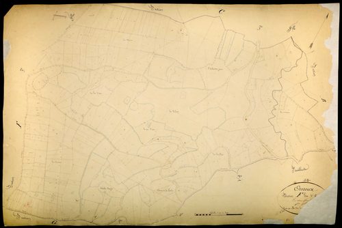 Ouroux-en-Morvan, cadastre ancien : plan parcellaire de la section F dite d'Ouroux, feuille 1