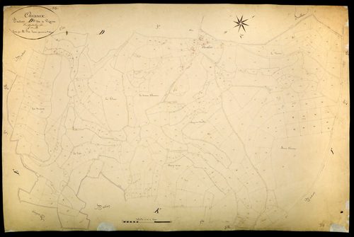 Ouroux-en-Morvan, cadastre ancien : plan parcellaire de la section D dite de Vizaine, feuille 4