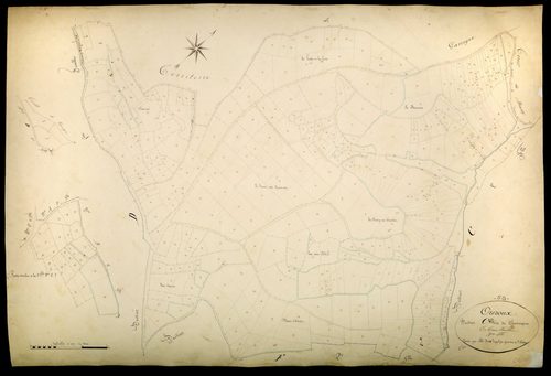 Ouroux-en-Morvan, cadastre ancien : plan parcellaire de la section C dite de Chassagne, feuille 2