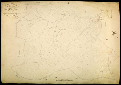 Ouroux-en-Morvan, cadastre ancien : plan parcellaire de la section A dite de Fonteny, feuille 3