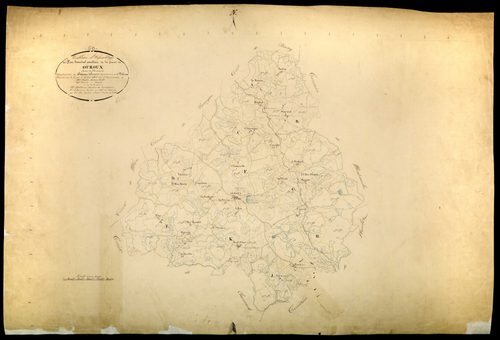 Ouroux-en-Morvan, cadastre ancien : tableau d'assemblage