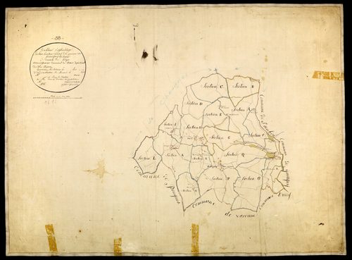 Parigny-les-Vaux, cadastre ancien : tableau d'assemblage