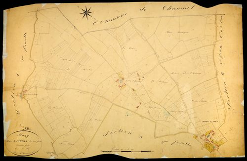 Pazy, cadastre ancien : plan parcellaire de la section A dite d'Ardan, feuille 2