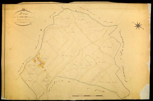 Pazy, cadastre ancien : plan parcellaire de la section C dite de Mouches, feuille 2