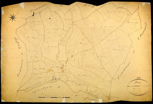 Pazy, cadastre ancien : plan parcellaire de la section A dite d'Ardan, feuille 1