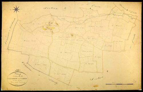 Pazy, cadastre ancien : plan parcellaire de la section D dite de la Chaise et de Sainte-Camille, feuille 1
