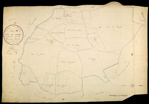 Perroy, cadastre ancien : plan parcellaire de la section D dite de Perroy, feuille 2