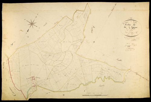 Perroy, cadastre ancien : plan parcellaire de la section A dite des Rabions, feuille 3