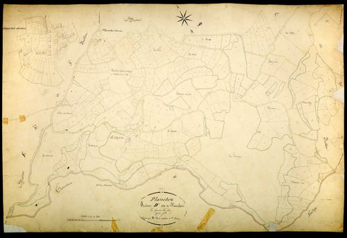 Planchez, cadastre ancien : plan parcellaire de la section D dite de Planchot, feuille 2