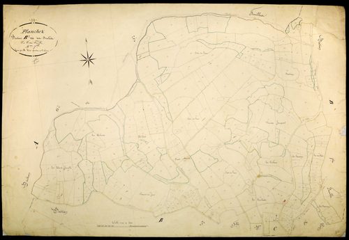 Planchez, cadastre ancien : plan parcellaire de la section B dite des Brûlées, feuille 2