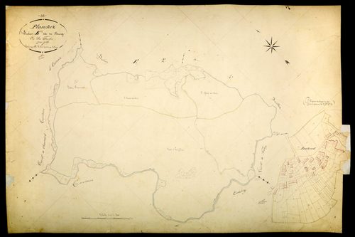 Planchez, cadastre ancien : plan parcellaire de la section E dite du Bourg, feuille 3