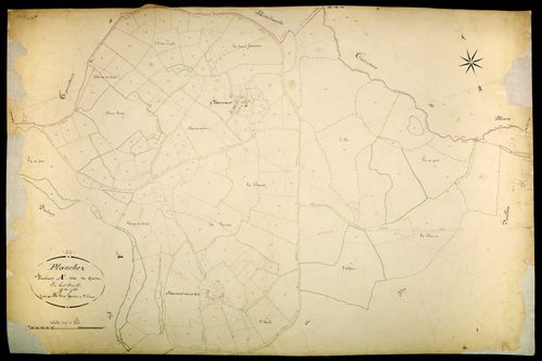 Planchez, cadastre ancien : plan parcellaire de la section A dite de Grosse, feuille 2
