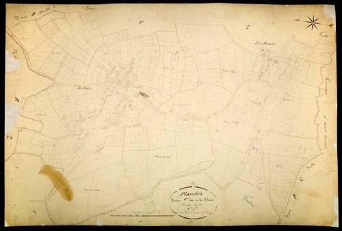 Planchez, cadastre ancien : plan parcellaire de la section C dite de la Chaise, feuille 1
