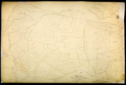 Planchez, cadastre ancien : plan parcellaire de la section C dite de la Chaise, feuille 2