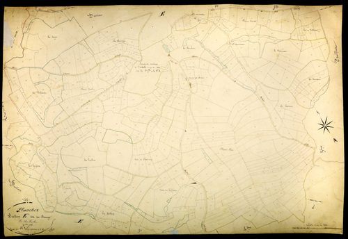 Planchez, cadastre ancien : plan parcellaire de la section E dite du Bourg, feuille 2