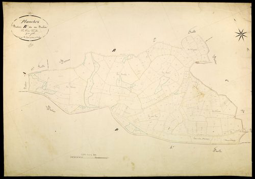 Planchez, cadastre ancien : plan parcellaire de la section B dite des Brûlées, feuille 3