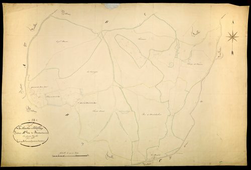 Poil, cadastre ancien : plan parcellaire de la section B dite de Montantaume, feuille 2