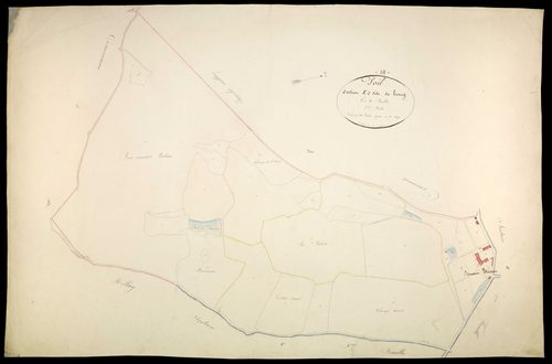 Poil, cadastre ancien : plan parcellaire de la section E dite du Bourg, feuille 2